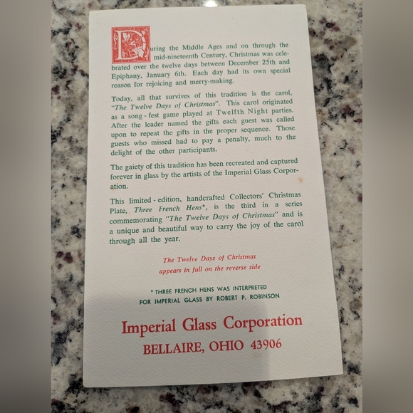 Imperial Glass Corporation Lenox Plate Two Turtle Doves - Picture 8 of 8